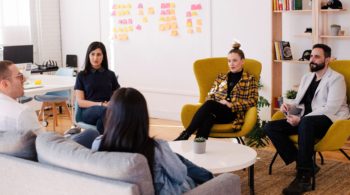 coworkers sitting around talking