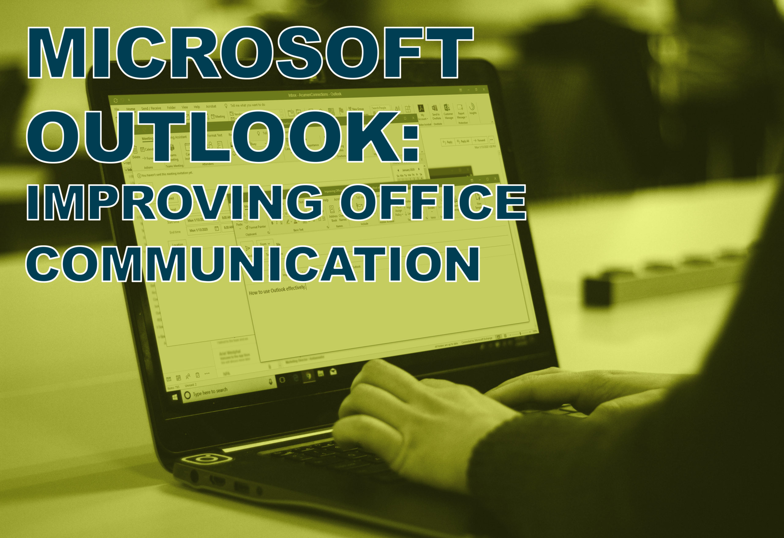 man on computer using outlook