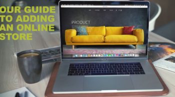 macbook with furniture website on screen